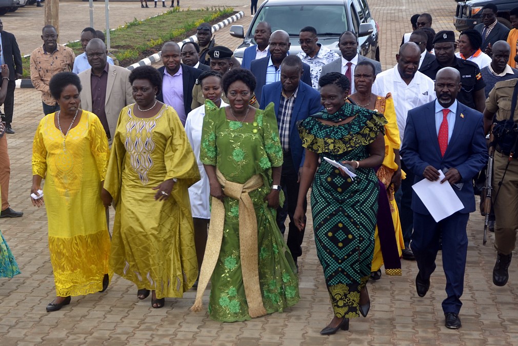 The Speaker of parliament, Hon. Rebecca Alitwala Kadaga (Middle), the Executive Director TERREWODE Alice Emasu Seruyange (Second Right), and other guests during the launch of TERREWODE on August 16, 2019
